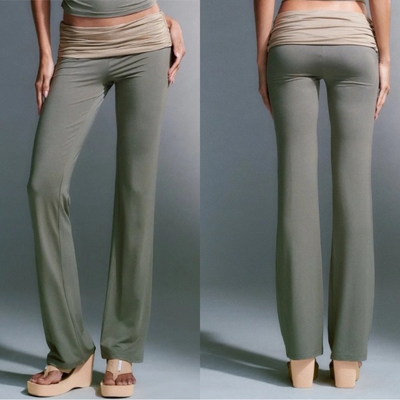 I.AM.GIA Pants - I.AM.GIA Jannis Foldover Green Yoga Pants Leggings